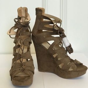 Lace up wedge sandal